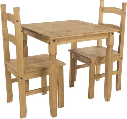 Corona Pine Mexican Square Dining Set with 2 Chair