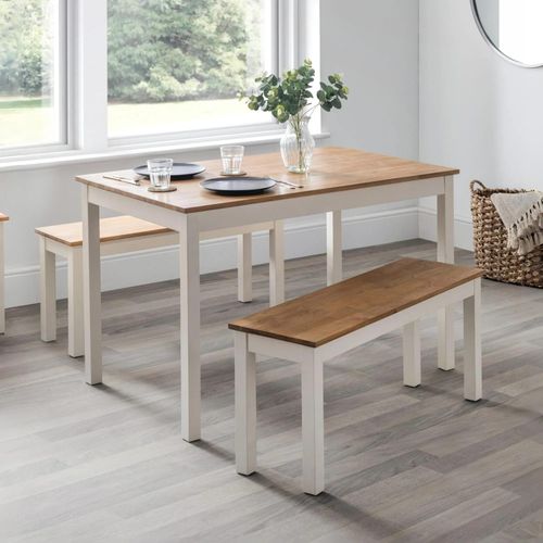 Coxmoor Dining Set - 118cm - 4 Seater - 2 Benches - Ivory