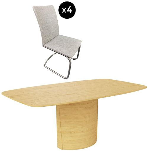 Extending Dining Set - Oak - 4-6 Seater - 142cm-182cm with 4 Chairs - SM53/SM116 - EX Display