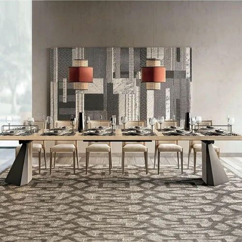 Elite Dining Set - Extending - with Ambra Dining Chairs - Sand Birch