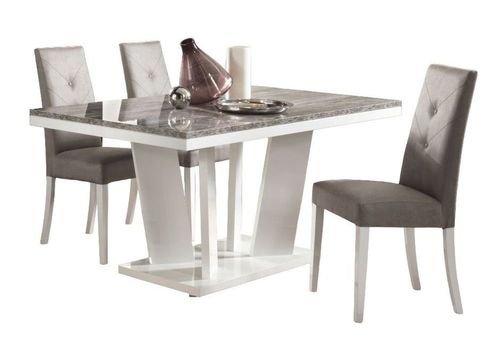 Naro Dining Set with 4 Fabric Chair