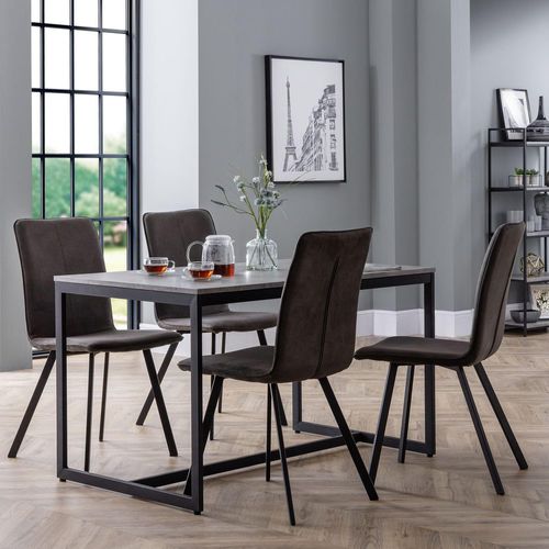Staten Concrete Effect 4 Seater Dining Set with Monroe 4 chairs