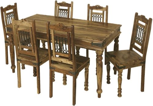 Thacket Sheesham Wood 6 Seater Dining Set with 6 Chairs