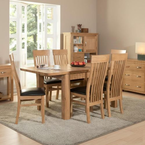 Treviso Extending Dining Set - 6 Seater - 180cm-250cm - Oak