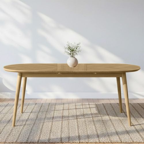 Valencia Herringbone Oval Extending Dining Table - 180cm-230cm - 6-8 Seater - Oak