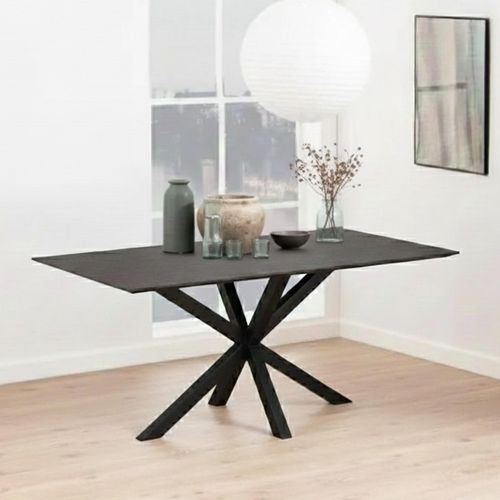 Heaven Round Dining Table - 6 Seater - 160cm - Black Ceramic - with Star Legs