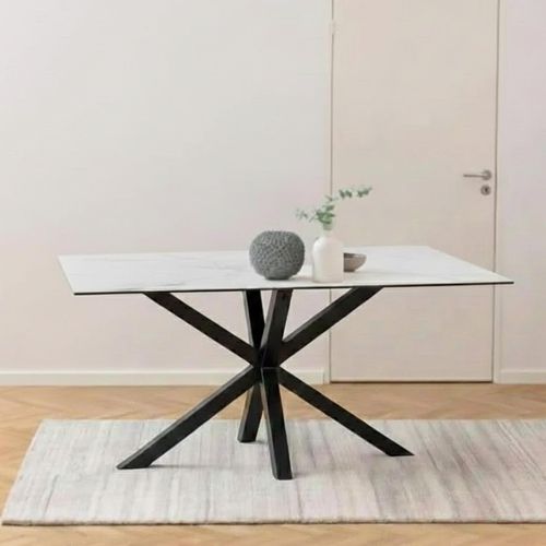 Heaven Round Dining Table - 6 Seater - 160cm - White Ceramic - with Star Legs