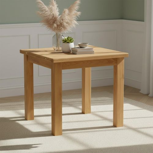 Salisbury Lite Oak - Flip Top Square Dining Table - 2-6 Seater - 85cm-170cm