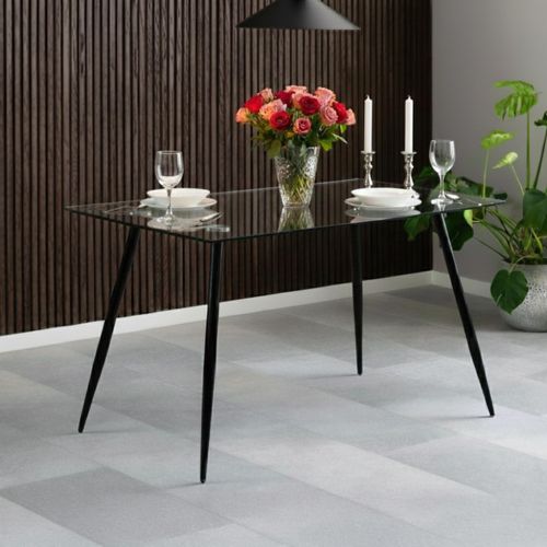 Wilma Dining Table - 4 Seater - 140cm - Glass Top and Black