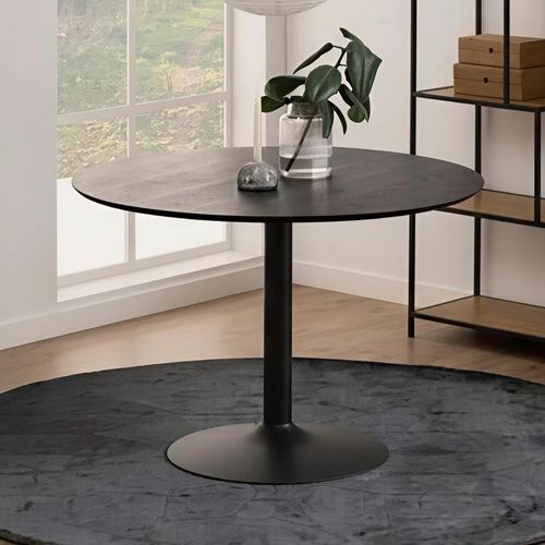 Ibiza Round Dining Table - 4 Seater - 110cm - Black