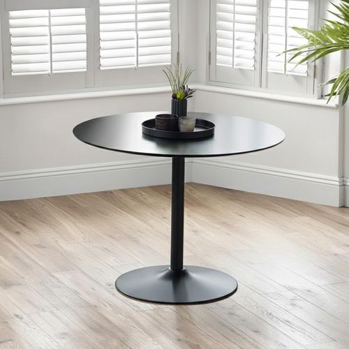 Nero Dining Table - 2 Seater - 100cm - Round - Black