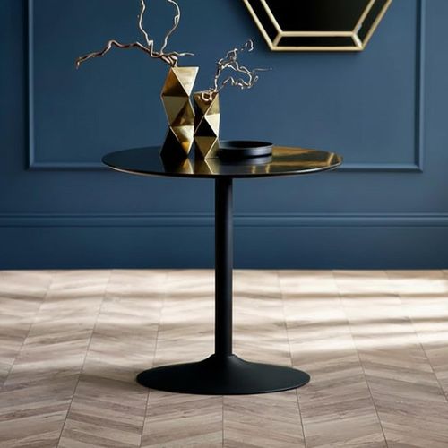 Nero Dining Table - 2 Seater - 80cm - Round - Black