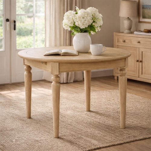 Cromwell Round Extending Dining Table - 4-6 Seater - 110cm-150cm - Oak