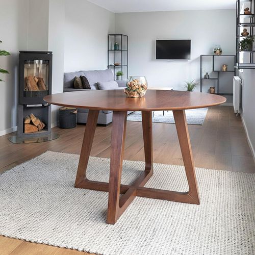 Hellerup Dining Table - Round - Pedestal - 4 Seater - 137cm - Walnut
