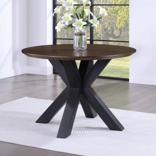 Nevada Round Dining Table - 2 Seater - 110cm - Parquet Style Wood