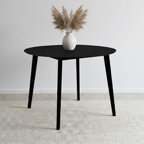 Vojens Round Dining Table - 4 Seater - 105cm - Black