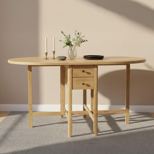 Moreno Drop Leaf Dining Table - 6 Seater - 150cm - Oak