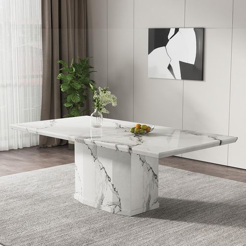 Naples Dining Table - White Marble - Sizes Available