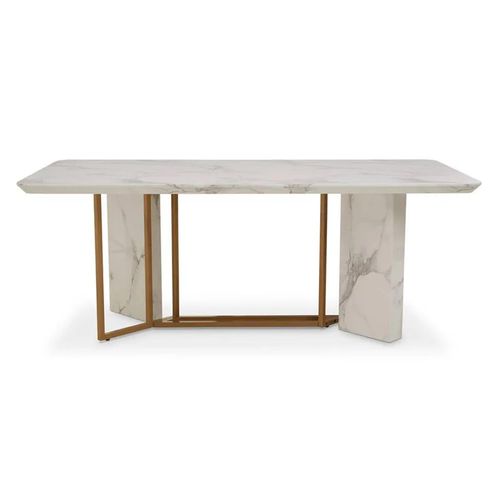 Clearance - Vieste Dining Table - 8 Seater - 200cm - White Marble - FSS16605