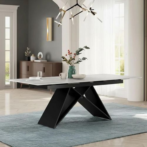 Tinsley Argento Grey Ceramic 6-8 Seater Extending Dining Table - 160cm-200cm