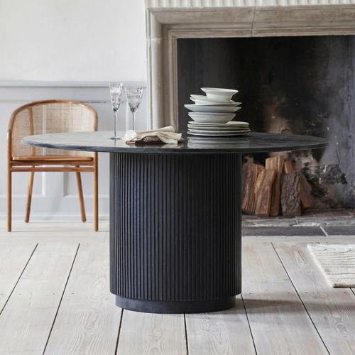 Erie Dining Table - 4 Seater - 140cm - Round - Black Marble
