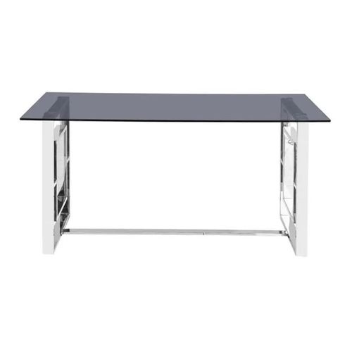 Apex Dining Table - 6 Seater - 160cm - Smoked Glass and Chrome