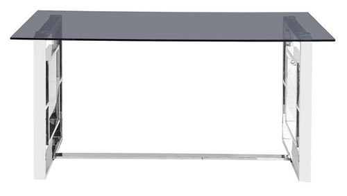 Apex Smoked Glass and Chrome 6 Seater Dining Table - 160cm