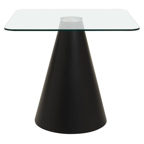 Azalea Dining Table - 2 Seater - 80cm - Square - Glass with Black Cone Base