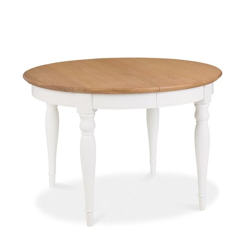 Hampstead Two Tone Round Extending Dining Table - 4-6 Seater - 120cm-165cm