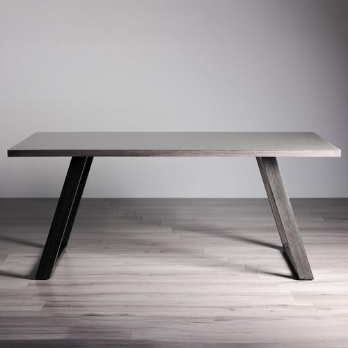 Hirst Grey Painted Tempered Glass Dining Table - 6 Seater - 180cm