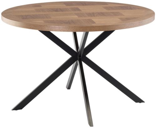 Carson Oak 4 Seater Round Dining Table with Spider Legs - 120cm