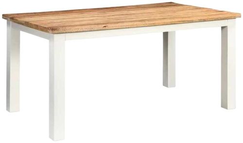 Coastal White and Wood 6 Seater Dining Table