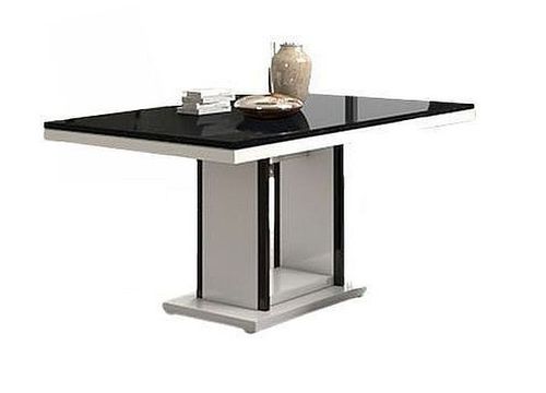 Enna Black and White 6 Seater Pedestal Dining Table
