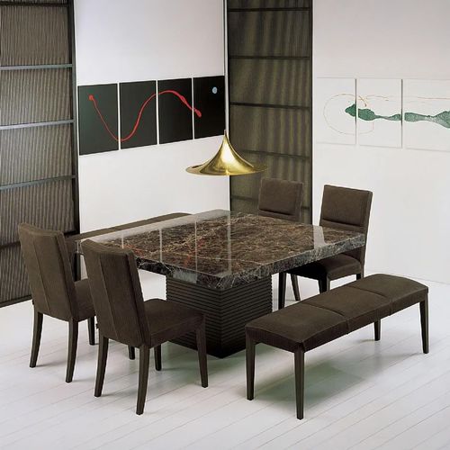 Espresso Dining Table - 6 Seater - 180cm - Pedestal - Marble - Variation Available