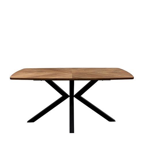 Hampton Oak Effect 6 Seater Dining Table with Spider Legs - 160cm