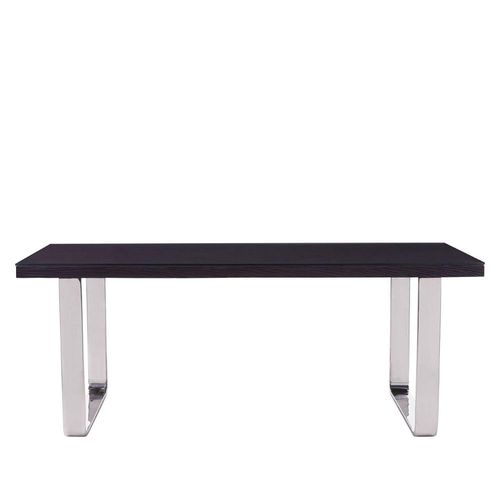 Kerala Dining Table - 8 Seater - 200cm - Black Glass with Silver Base