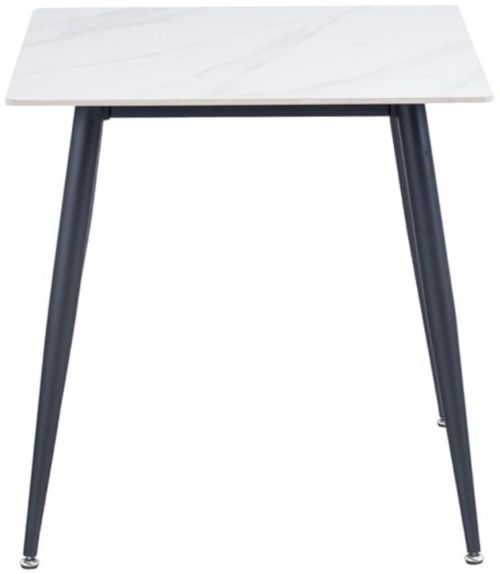 Lavina White Sintered Stone 2 Seater Square Dining Table - 75cm
