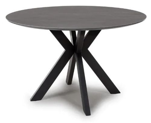Lunar Dining Table - Grey Ceramic - 4 Seater - 120cm - Round