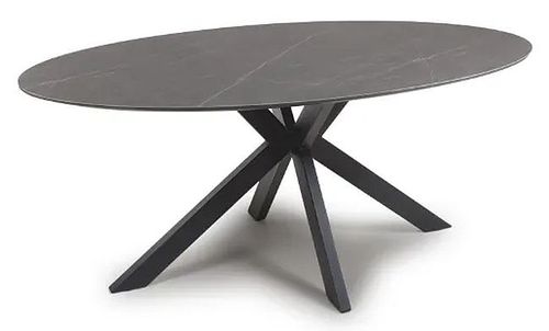Lunar Dining Table - Grey Ceramic - 6 Seater - 180cm - Oval