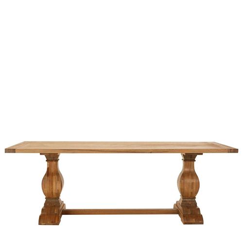 Lyon Dining Table - 8 Seater - 200cm - Oak - Double Pedestal