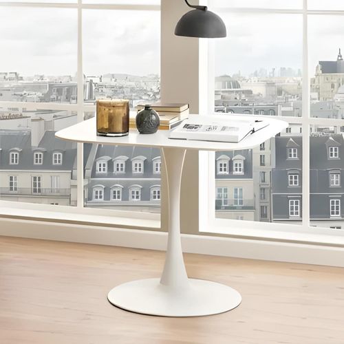 Malta Square Dining Table - 2 Seater - 90cm - White Ceramic