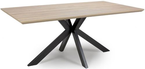 Manhattan Dining Table - Oak - 6 Seater - 180cm - Black Spider Legs Base