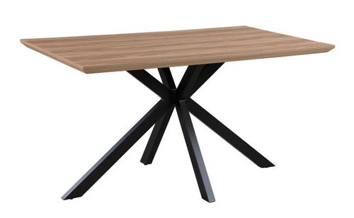 Manhattan Dining Table - Walnut - 4 Seater - 140cm - Black Spider Legs Base