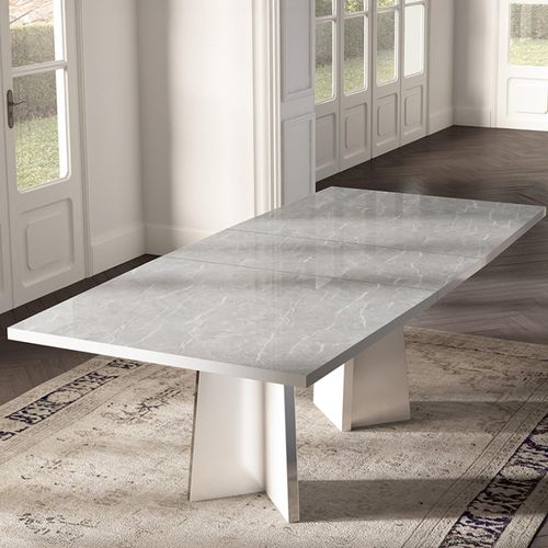 Modern Mara Extending Dining Table - 6-10 Seater - 180cm-270cm - White