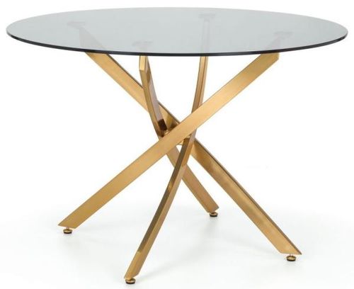 Montero Clear Glass and Gold 2 Seater Round Dining Table