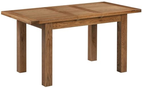 Original Rustic Oak 4-6 Seater Extending Dining Table - 120cm-153cm