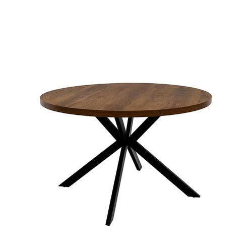 Panama Dark Oak 4 Seater Round Dining Table with Spider Legs - 120cm