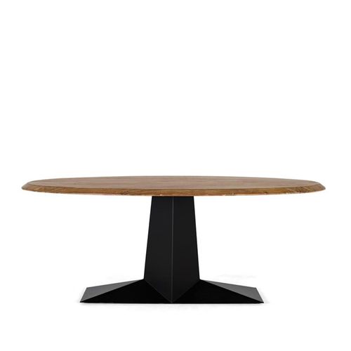 Pisa Dining Table - Acacia Wood - 8 Seater - 200cm - Oval Pedestal