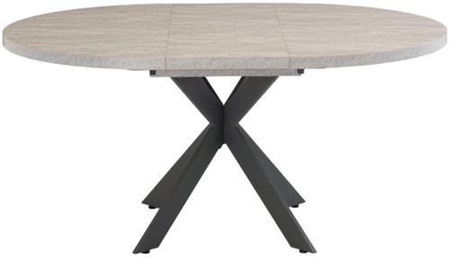 Rimini Light Grey 4-6 Seater Round Extending Dining Table with Spider Legs - 120cm-160cm