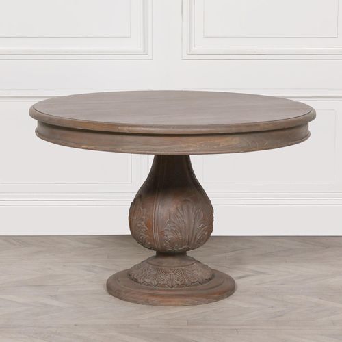 Rustic Reclaimed Wood Pedestal Dining Table - Round - 4 Seater - 120cm